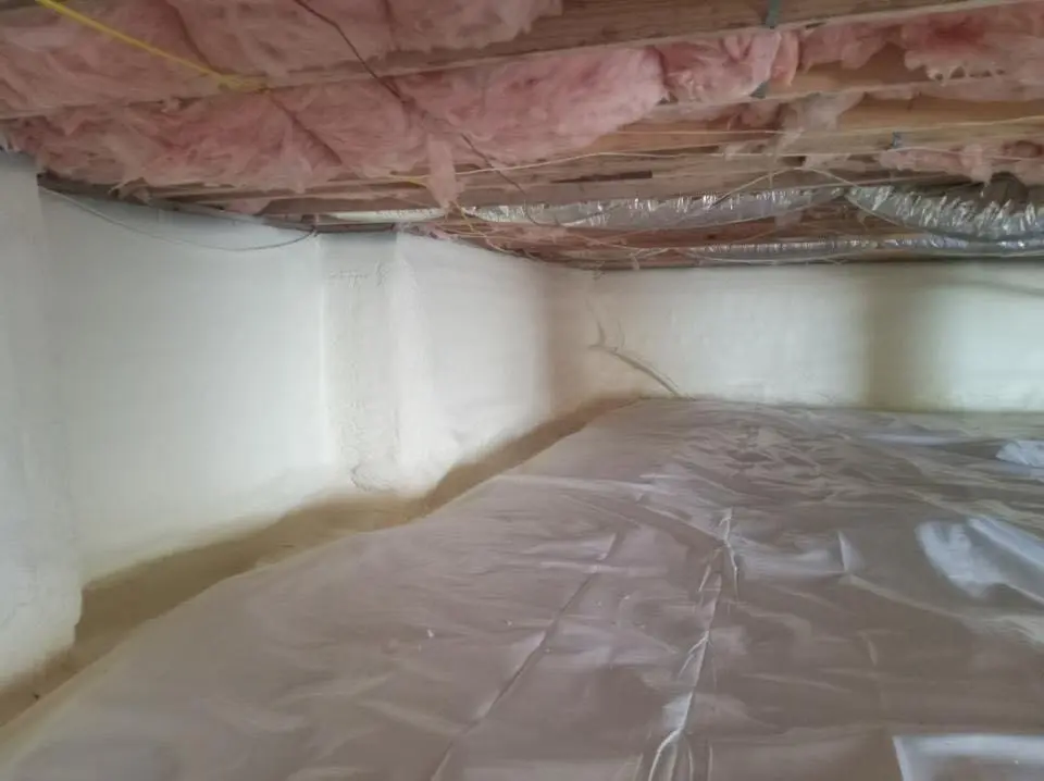 Crawl space encapsulation with closed-cell spray foam for Attic Insulation in Cookeville